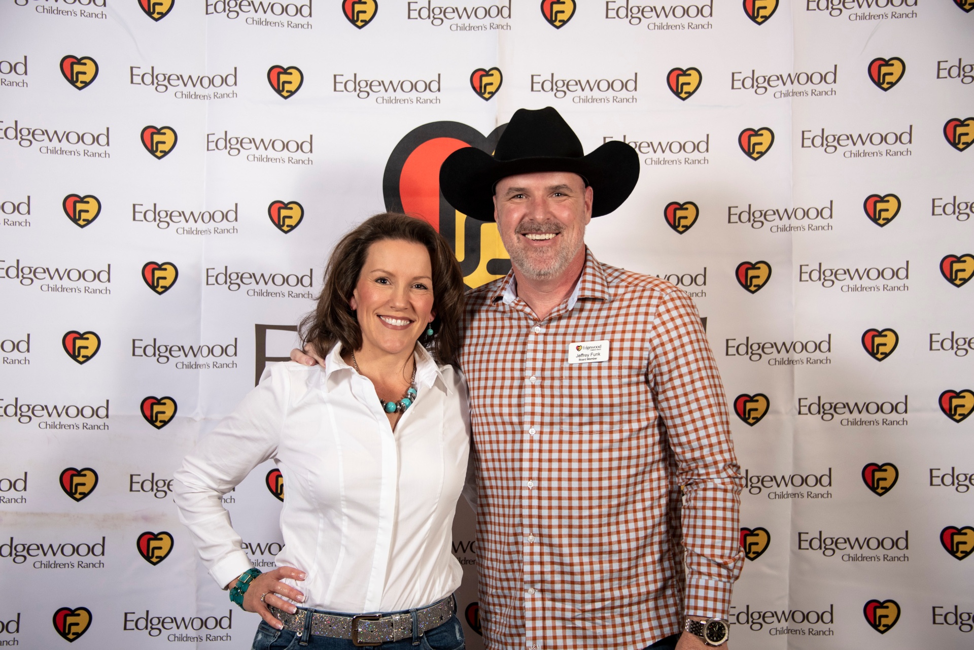 Renee and Jeffrey Funk at an Edgewood Children's Ranch event