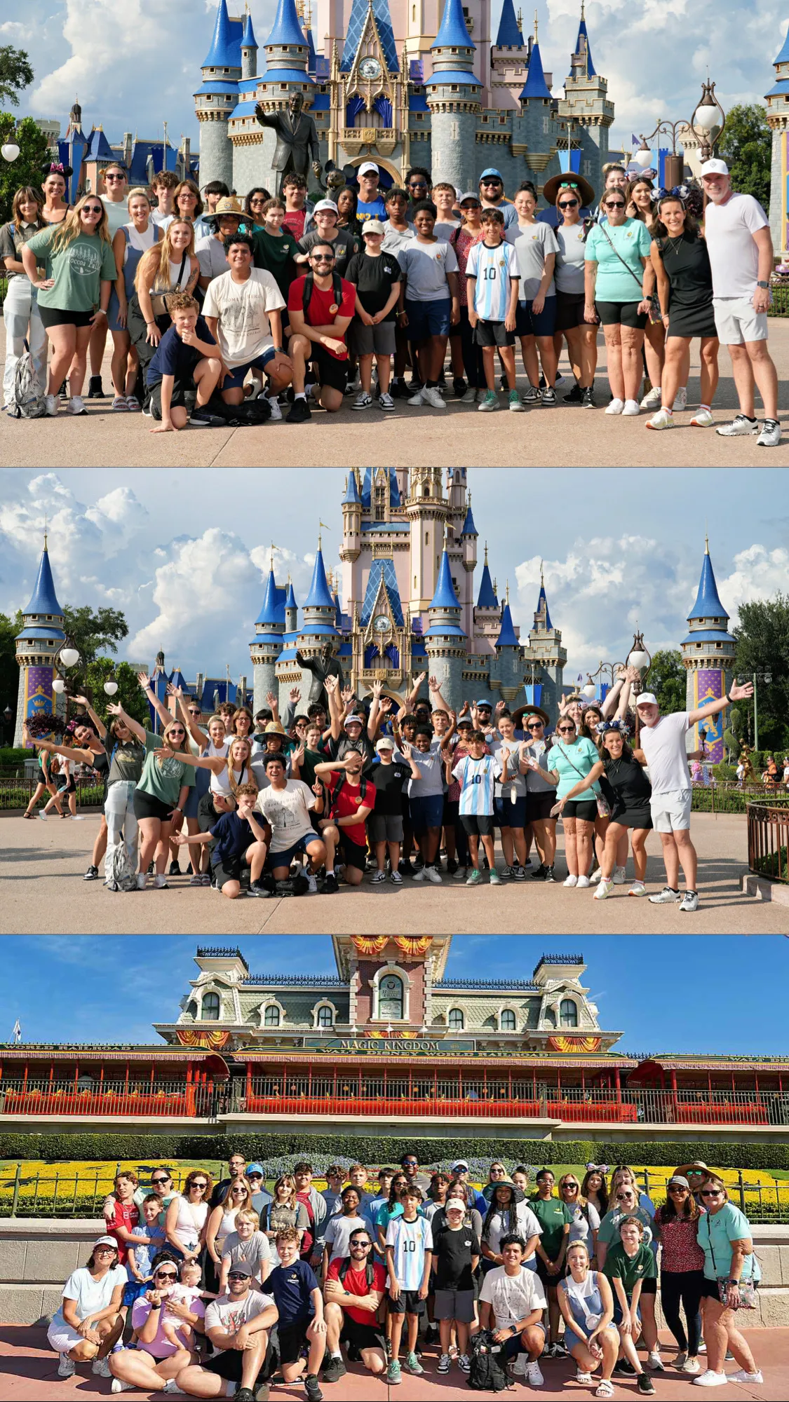 Renee and Jeffrey Funk with Edgewood Children's Ranch kids at Walt Disney World Magic Kingdom