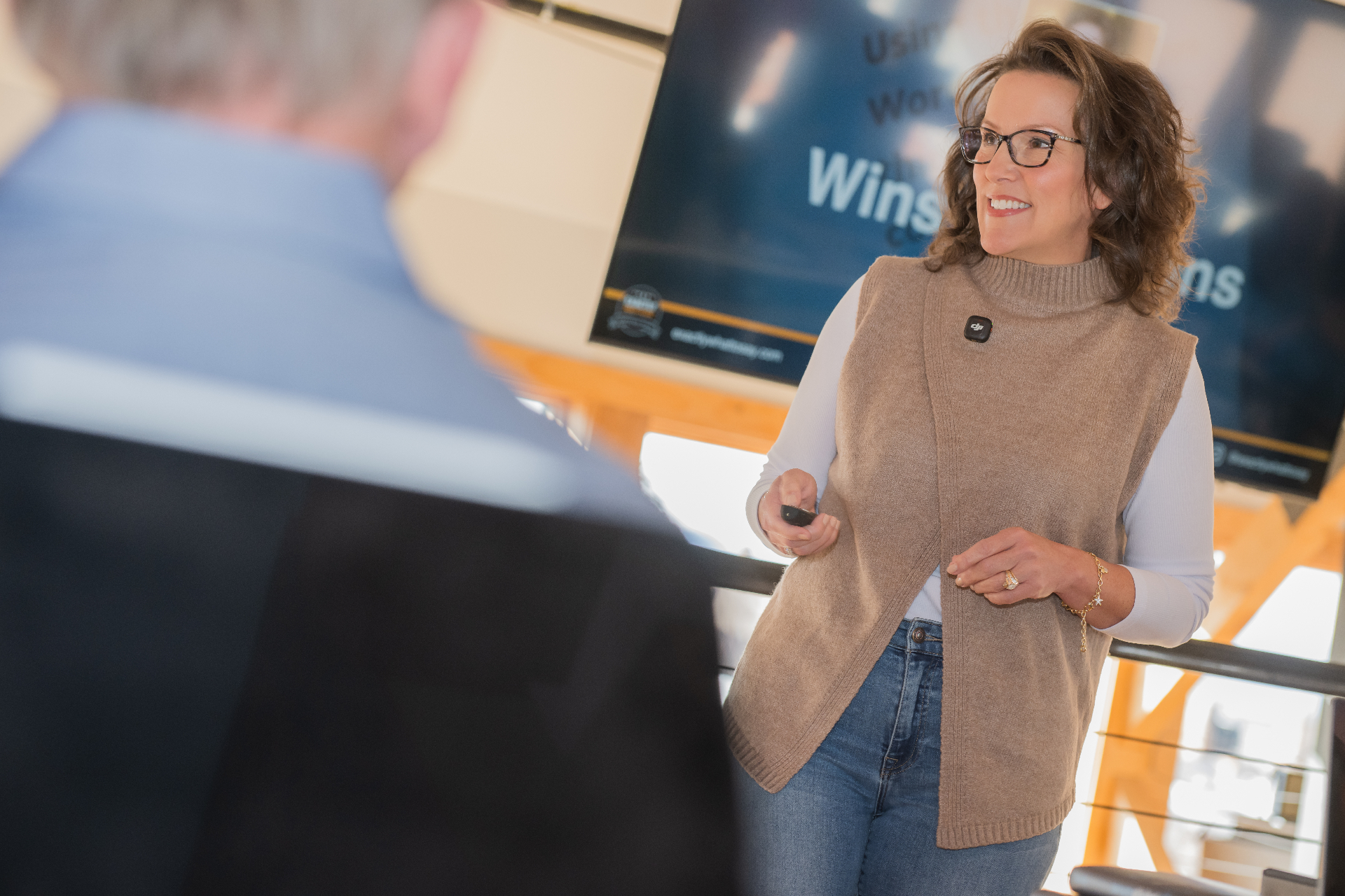 Renee Funk delivering an Exactly What to Say training